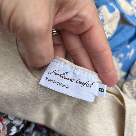 Fiveloaves two fish maddie map dress size 8 novelty unique made in USA boho - Picture 4 of 4